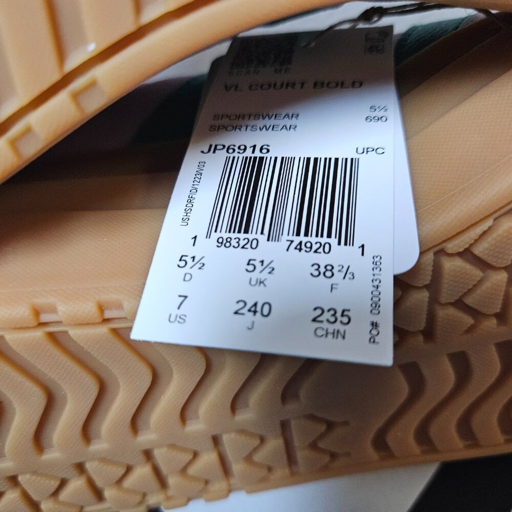Adidas VL Court Bold Clear Pink Court Green Size 7 Womens Platform Sneaker NEW - Picture 14 of 16